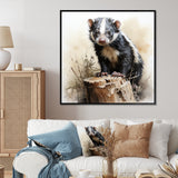 Black Playful Skunk meadows - Skunk Wall Art Prints