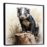 Black Playful Skunk meadows - Skunk Wall Art Prints