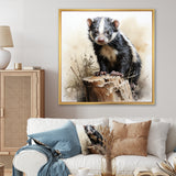 Black Playful Skunk meadows - Skunk Wall Art Prints