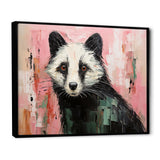 Playful black Skunk on pink - Skunk Wall Art Prints