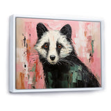 Playful black Skunk on pink - Skunk Wall Art Prints