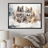 Forest Wolves in winter landscape - Wolf Canvas Wall Art