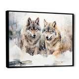 Forest Wolves in winter landscape - Wolf Canvas Wall Art