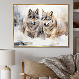 Forest Wolves in winter landscape - Wolf Canvas Wall Art
