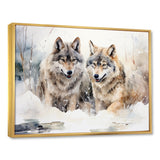 Forest Wolves in winter landscape - Wolf Canvas Wall Art
