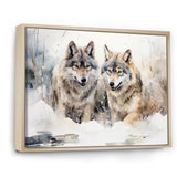 Forest Wolves in winter landscape - Wolf Canvas Wall Art