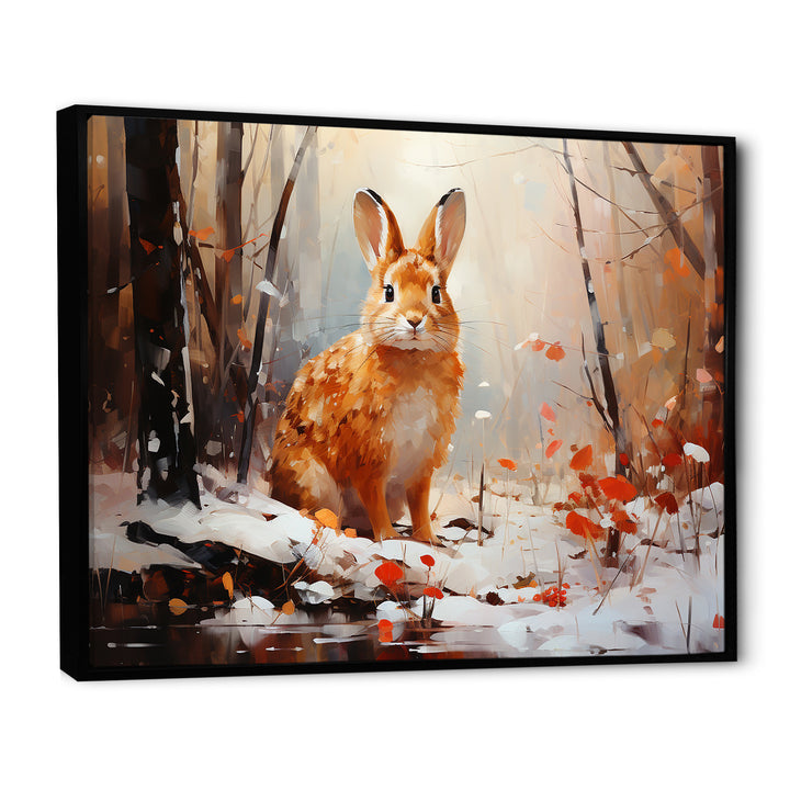 Frosty Rabbit winter Solitude - Rabbit Canvas Wall Art