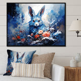 Blue Rabbit winter Solitude - Rabbit Wall Decor