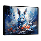 Blue Rabbit winter Solitude - Rabbit Wall Decor