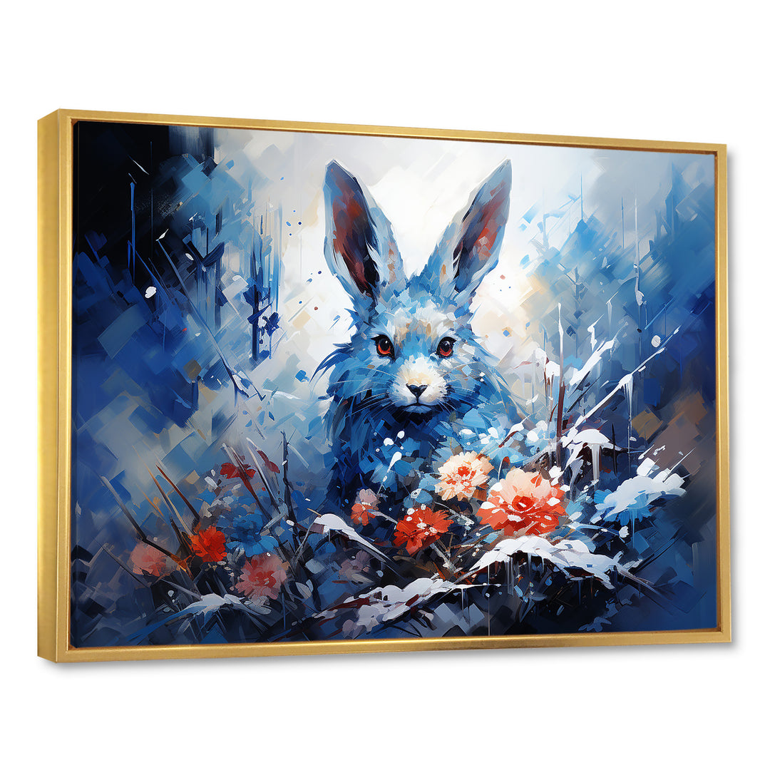 Blue Rabbit winter Solitude - Rabbit Wall Decor