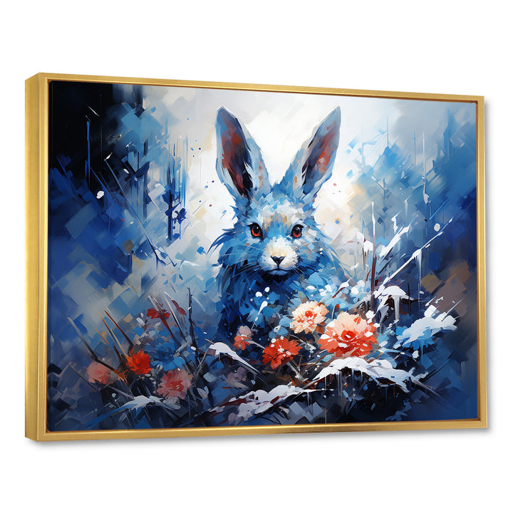 Blue Rabbit winter Solitude - Rabbit Wall Decor