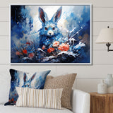 Blue Rabbit winter Solitude - Rabbit Wall Decor