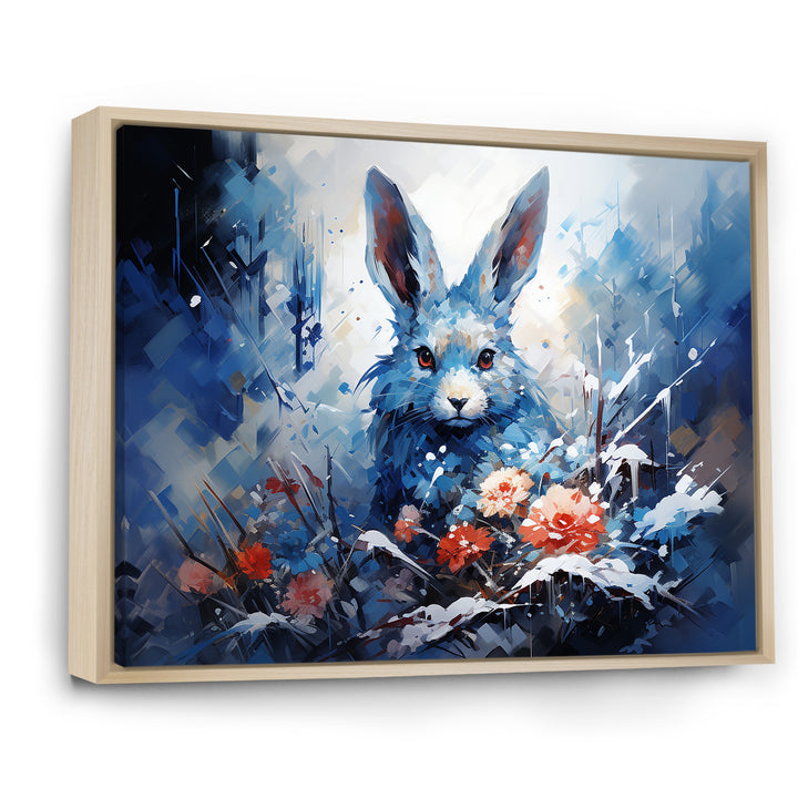 Blue Rabbit winter Solitude - Rabbit Wall Decor