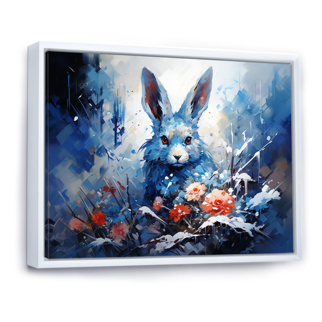Blue Rabbit winter Solitude - Rabbit Wall Decor