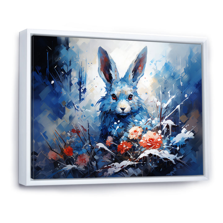 Blue Rabbit winter Solitude - Rabbit Wall Decor
