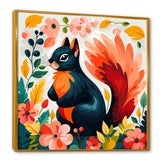 Blue and orange Forest Squirrel - Squirrel Living Room Wall Art