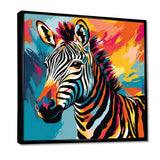 Colorful Popart Zebra fantasy I - Animals Canvas Wall Art