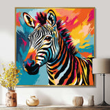 Colorful Popart Zebra fantasy I - Animals Canvas Wall Art