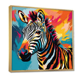 Colorful Popart Zebra fantasy I - Animals Canvas Wall Art