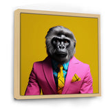 Yellow pink Gorilla in suit - Gorilla Bedroom Wall Art