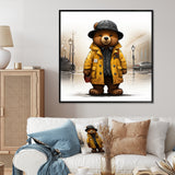 Yellow nursery teddy bear adventures - Nursery Teddy Bear Wall Art Prints