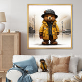 Yellow nursery teddy bear adventures - Nursery Teddy Bear Wall Art Prints