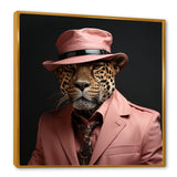 Pink suited up cheetah - Cheetah Fashion Home Decor Art