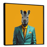 Yellow and blue suited up zebra - Zebra Fashion Wall Decor