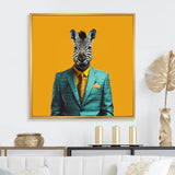 Yellow and blue suited up zebra - Zebra Fashion Wall Decor