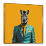 Yellow and blue suited up zebra - Zebra Fashion Wall Decor