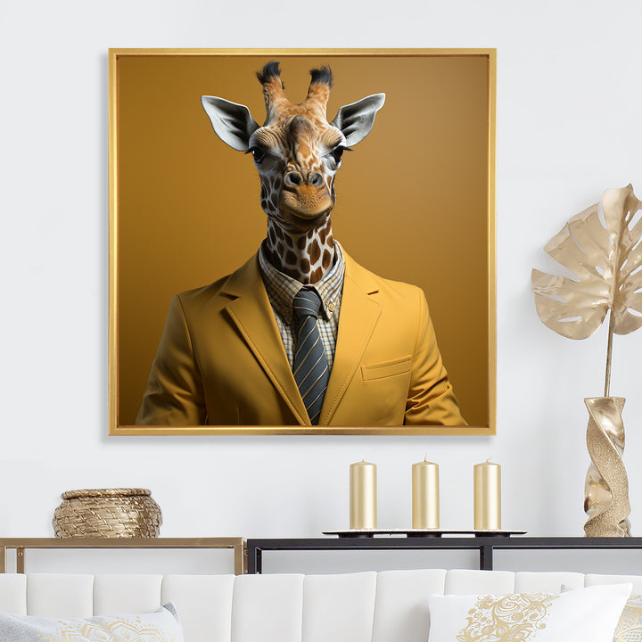 Giraffe in suit fashion Elegance - Giraffe Fashion Home Decor Art
