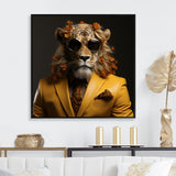 Lion in suit fashion Elegance - Lion Fashion Living Room Wall Art