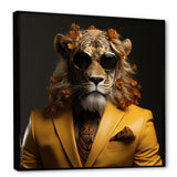 Lion in suit fashion Elegance - Lion Fashion Living Room Wall Art