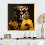 Lion in suit fashion Elegance - Lion Fashion Living Room Wall Art
