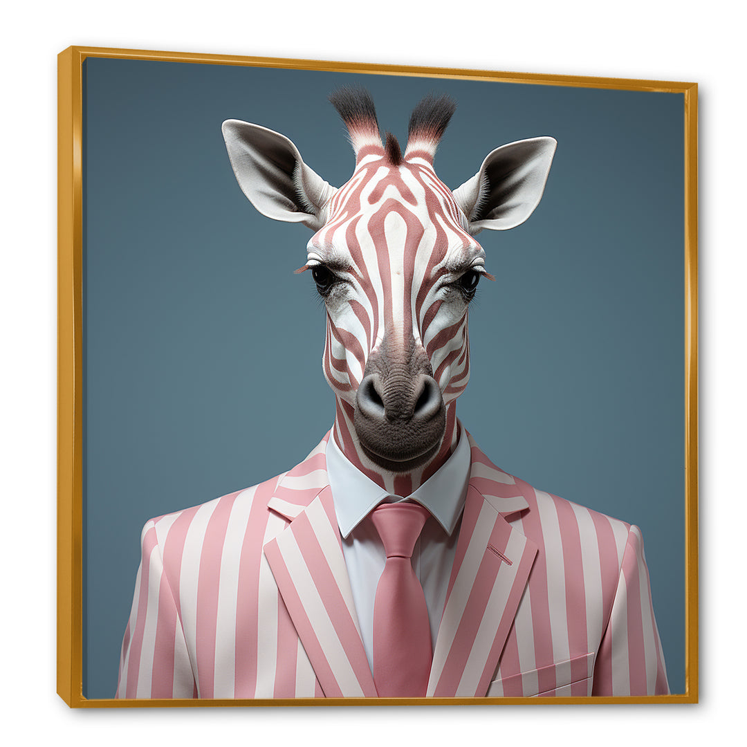 Pink and white Giraffe fashion Elegance - Giraffe Fashion Bedroom Wall Art