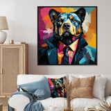Suit up bear portrait - Bear Canvas Wall Art