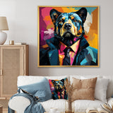 Suit up bear portrait - Bear Canvas Wall Art