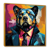 Suit up bear portrait - Bear Canvas Wall Art
