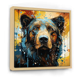 Blue and yellow bear portrait - Bear Wall Decor
