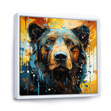 Blue and yellow bear portrait - Bear Wall Decor