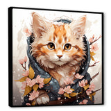 Adorable Cat in springtime flowers - Cat Home Decor Art