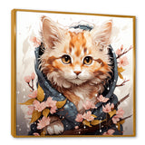 Adorable Cat in springtime flowers - Cat Home Decor Art