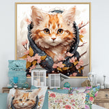 Adorable Cat in springtime flowers - Cat Home Decor Art