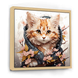 Adorable Cat in springtime flowers - Cat Home Decor Art