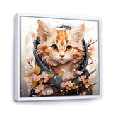 Adorable Cat in springtime flowers - Cat Home Decor Art