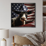 Patriotic Cow in USA - Cow Living Room Wall Art