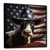 Patriotic Cow in USA - Cow Living Room Wall Art