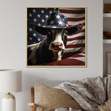 Patriotic Cow in USA - Cow Living Room Wall Art