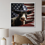 Patriotic Cow in USA - Cow Living Room Wall Art