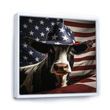 Patriotic Cow in USA - Cow Living Room Wall Art